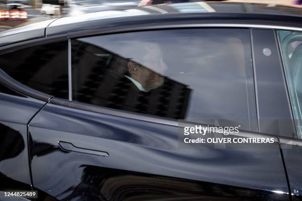 Tesla CEO Elon Musk arrives to testify at the Leonard L. Williams Justice Center in Wilmington, Delaware, on November 16, 2022. - Musk is testifying...