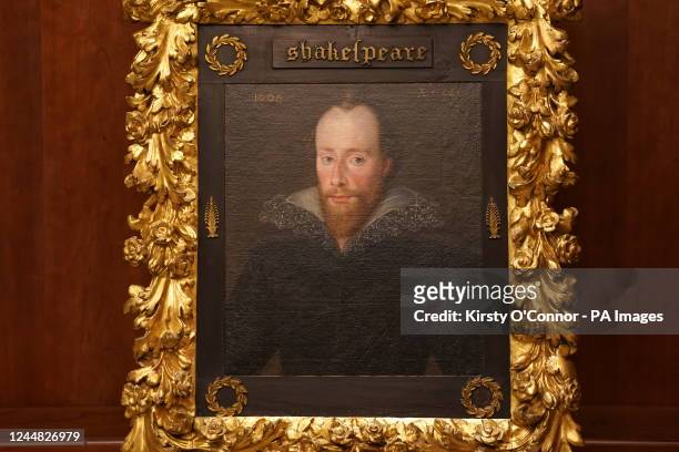 Portrait of William Shakespeare by artist Robert Peake, which is believed to be the only signed and dated image of the playwright created during his...