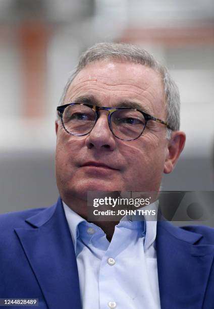 La Louviere Mayor Jacques Gobert is pictured during the inauguration of the Lidl distribution centre in La Louviere, Wednesday 16 November 2022, in...