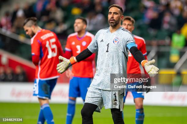 Claudio Bravo of Chile looks on during the friendly match between Poland v Chile on November 16, 2022 in Warsaw, Poland.