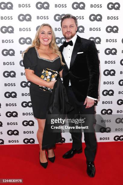 Joy McAvoy and James McAvoy attend the GQ Men Of The Year Awards in association with BOSS at The Mandarin Oriental Hyde Park on November 16, 2022 in...