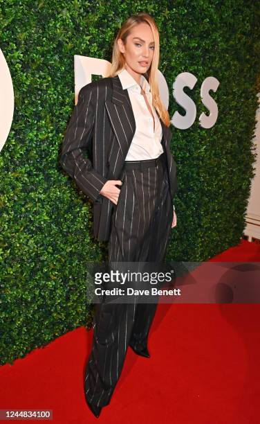 Candice Swanepoel attends the GQ Men Of The Year Awards in association with BOSS drinks reception at The Mandarin Oriental Hyde Park on November 16,...