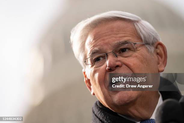 Sen. Bob Menendez speaks during a news conference about the Deferred Action for Childhood Arrivals program outside the U.S. Capitol on November 16,...