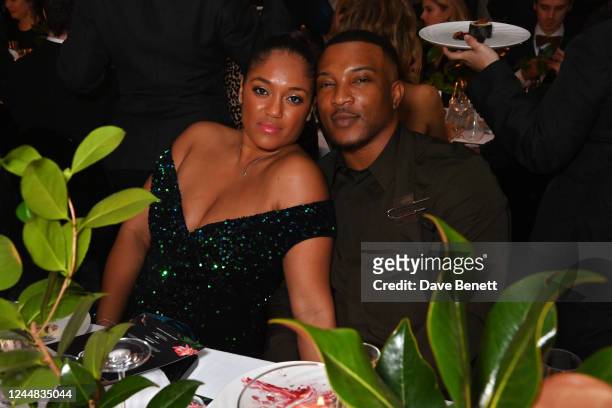 Danielle Isaie and Ashley Walters attend the GQ Men Of The Year Awards in association with BOSS at The Mandarin Oriental Hyde Park on November 16,...