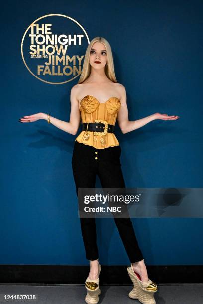 Episode 1747 -- Pictured: Actress Anya Taylor-Joy poses backstage on Wednesday, November 16, 2022 --