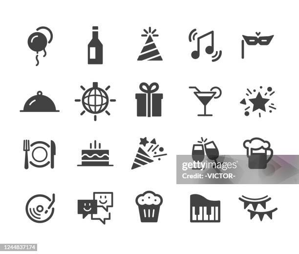 stockillustraties, clipart, cartoons en iconen met feesticonen - klassieke serie - fork