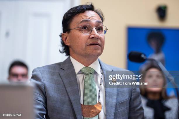 Chief Chuck Hoskin Jr., chief of the Cherokee Nation, testifies during the House Rules Committee hearing titled Legal and Procedural Factors Related...
