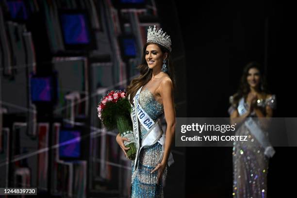 The new Miss Venezuela Diana Silva, representative of the Capital District, poses after being crowned during the Miss Venezuela 2022 beauty pageant...
