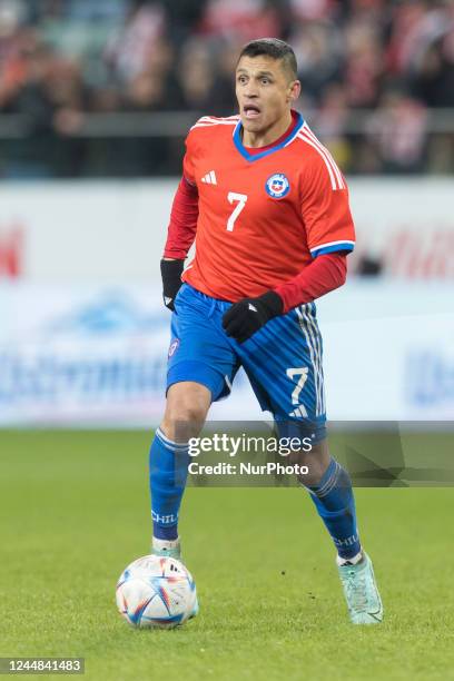 Alexis Sanchez during the friendly match between Poland v Chile, in Warsaw, Poland, on November 16, 2022.
