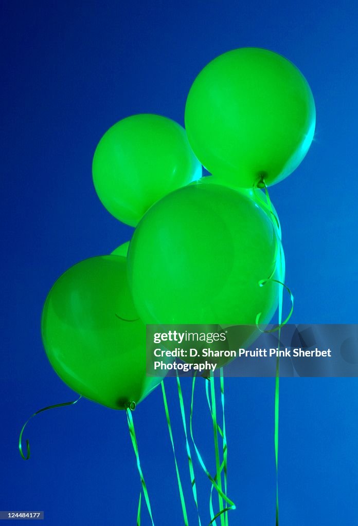 Happy lime green balloons