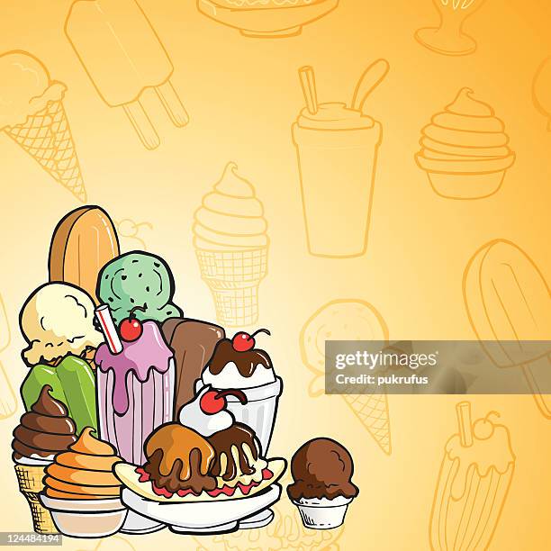 ice cream background - banana split stock illustrations