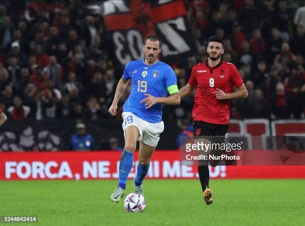 Leonardo Bonucci of Italy during the football friendly football game between the national teams of Albania and Italy, at Air Albania Stadium on 15...
