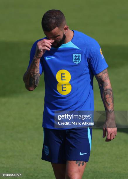 Kyle Walker of England during the England Training Session & Press Conference at Al Wakrah Stadium on November 17, 2022 in Doha, Qatar.