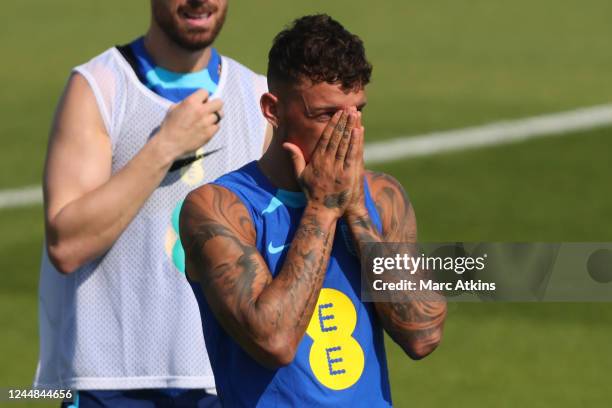 Ben White of England during the England Training Session & Press Conference at Al Wakrah Stadium on November 17, 2022 in Doha, Qatar.