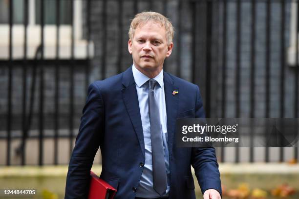Grant Shapps, UK business, energy and industrial strategy secretary, departs following a Cabinet meeting at 10 Downing Street, ahead of the...