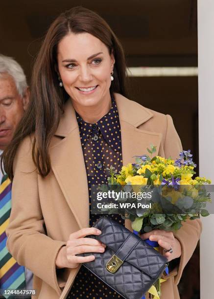 Catherine, Princess of Wales visits the Reading Ukrainian Community Centre on November 17, 2022 in Reading, England.