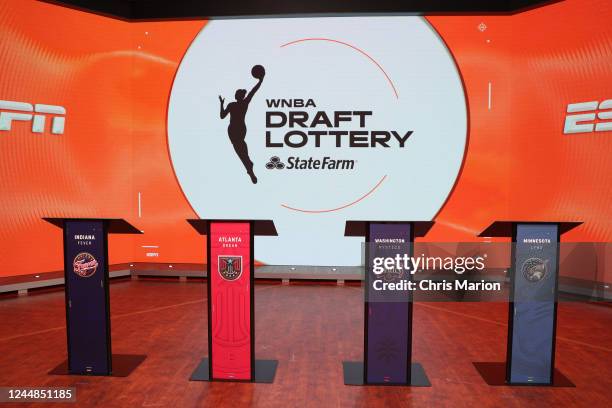 The 2023 WNBA Draft Lottery on November 11, 2022 at ESPN in Bristol, Connecticut. NOTE TO USER: User expressly acknowledges and agrees that, by...