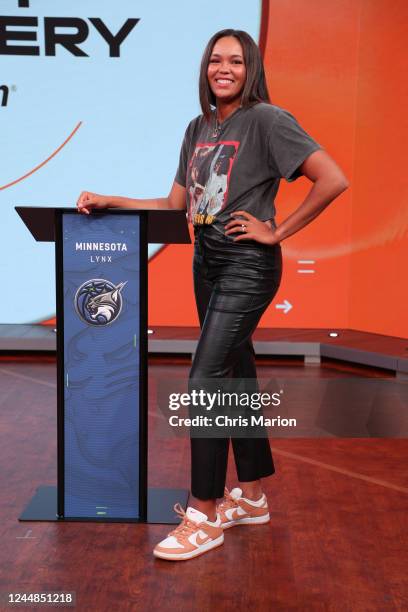 Napheesa Collier of the Minnesota Lynx poses for a photo during the 2023 WNBA Draft Lottery on November 11, 2022 at ESPN in Bristol, Connecticut....