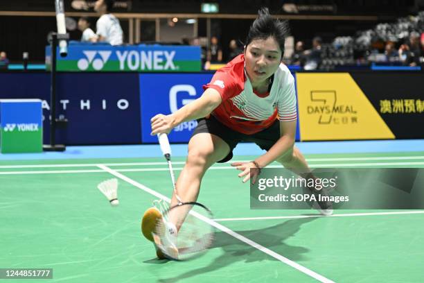 Yu Chien Hui seen during the 2022 SATHIO GROUP Australian Badminton Open round of 16 women's single match against Pai Yu Po of Chinese Taipei. Yu...