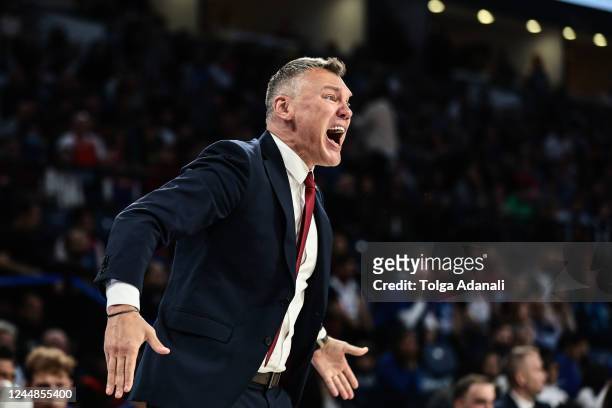 Sarunas Jasikevicius, Head Coach of FC Barcelona in action during the 2022/2023 Turkish Airlines EuroLeague Regular Season Round 8 match between...