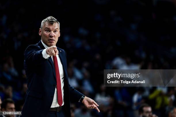 Sarunas Jasikevicius, Head Coach of FC Barcelona in action during the 2022/2023 Turkish Airlines EuroLeague Regular Season Round 8 match between...