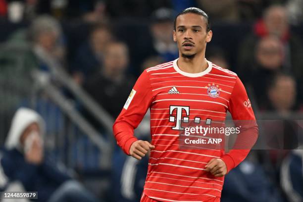 Leroy Sane of FC Bayern Munchen during the Bundesliga match between FC Schalke 04 and FC Bayern Mnchen at Veltins-Arena on November 12, 2022 in...