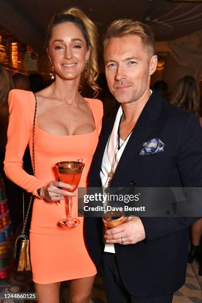 Storm Keating and Ronan Keating attend Bacchanalia London's grand opening party on November 17, 2022 in London, England.