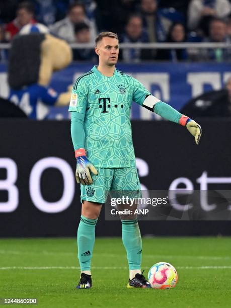 Bayern Munchen goalkeeper Manuel Neuer during the Bundesliga match between FC Schalke 04 and FC Bayern Mnchen at Veltins-Arena on November 12, 2022...