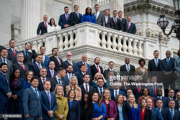 Washington, DC Newly-elected members of the 118th Congress pose for a class photo on the east front steps on Capitol Hill on Tuesday, Nov. 15, 2022...