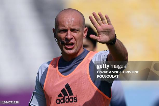 English referee Anthony Taylor attends a media day event at the Qatar Sports Club Stadium in Doha on November 18 ahead of the Qatar 2022 World Cup...