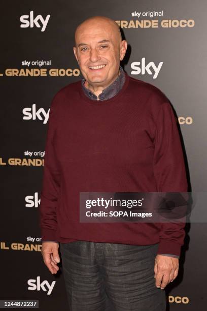Duccio Camerini attends the red carpet of the Sky tv series "Il grande gioco" at Teatro Eliseo.