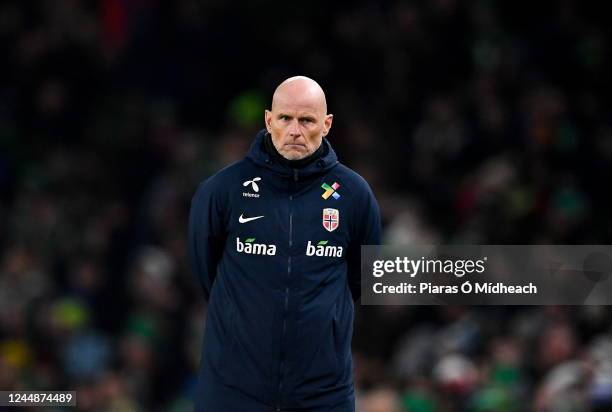 Dublin , Ireland - 17 November 2022; Norway manager Ståle Solbakken during the International Friendly match between Republic of Ireland and Norway at...