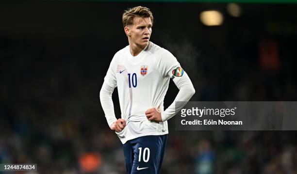 Dublin , Ireland - 17 November 2022; Martin Ødegaard of Norway during the International Friendly match between Republic of Ireland and Norway at the...
