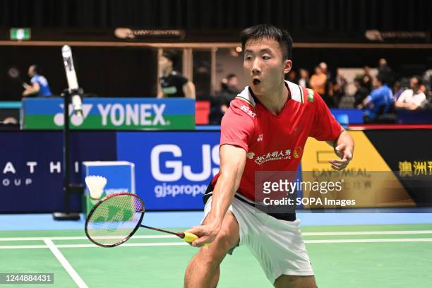 Lu Guang Zu of China seen during the 2022 SATHIO GROUP Australian Badminton Open men's single quarter finals match against Ikhsan Leonardo Imanuel...