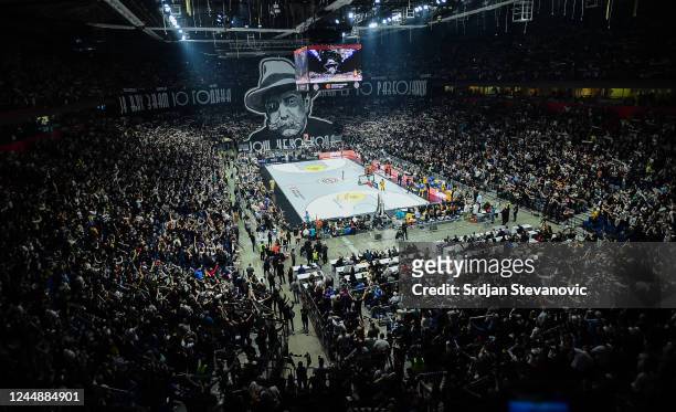 Fans of Partizan show their support prior to the 2022/2023 Turkish Airlines EuroLeague Regular Season Round 8 game between Partizan Mozzart Bet...