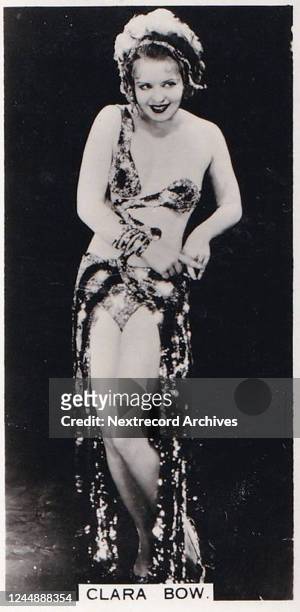 Collectible Carreras tobacco card, Film Stars series, published in 1938, depicting glamorous Hollywood cinema stars, here cinema's first 'It Girl'...