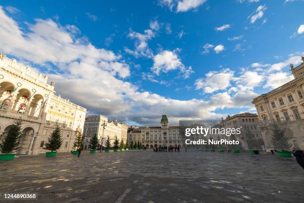 General view of Piazza Unità d'Italia , the main square of Trieste, Italy, on November 18, 2022. The square faces the Adriatic Sea and it's the...