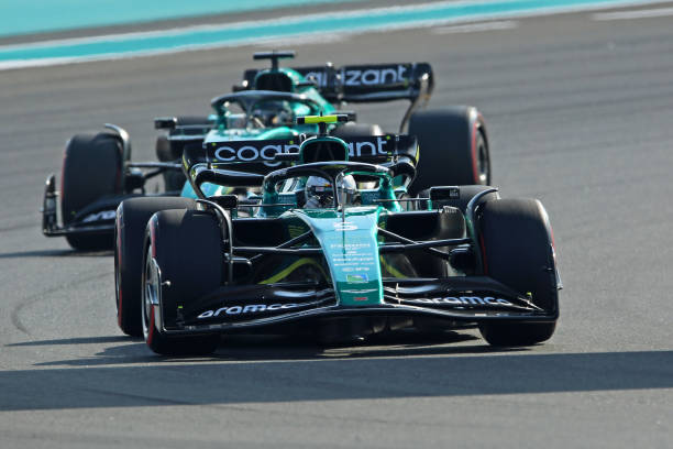 F1 Grand Prix of Abu Dhabi - QualifyingABU DHABI, UNITED ARAB EMIRATES - NOVEMBER 19: Sebastian Vettel of Germany, Team Aston Martin AMR22 Aramco-Mercedes during qualifying ahead of the F1 Grand Prix of Abu Dhabi at Yas Marina Circuit on November 19, 2022 in Abu Dhabi, United Arab Emirates.