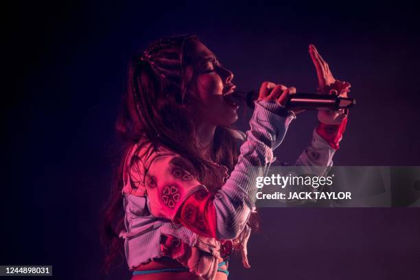 Thai rapper Milli performs on stage at the Maho Rasop music festival in Bangkok on November 19, 2022.