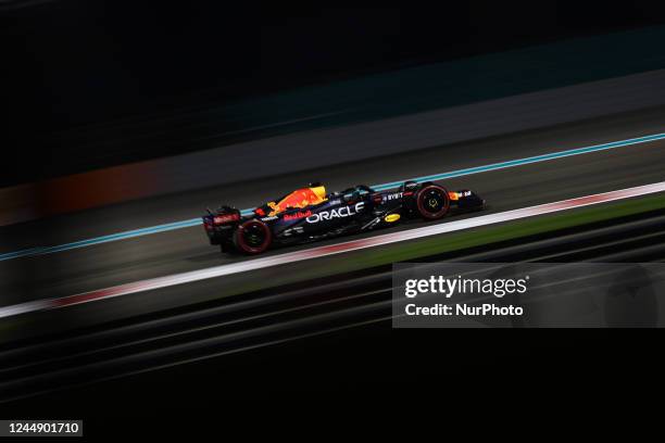 Max Verstappen of Red Bull Racing during the qualifying ahead of the Formula 1 Abu Dhabi Grand Prix at Yas Marina Circuit in Abu Dhabi, United Arab...