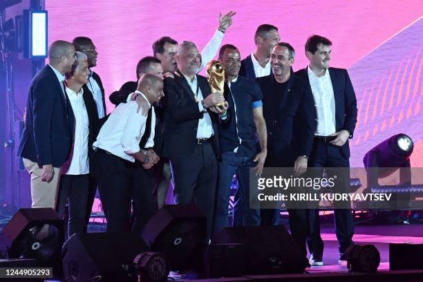 Former World Cup winners including Alessandro Altobelli of Italy , Marcel Desailly of France , Roberto Carlos of Brazil , Lothar Matthaus of Germany...