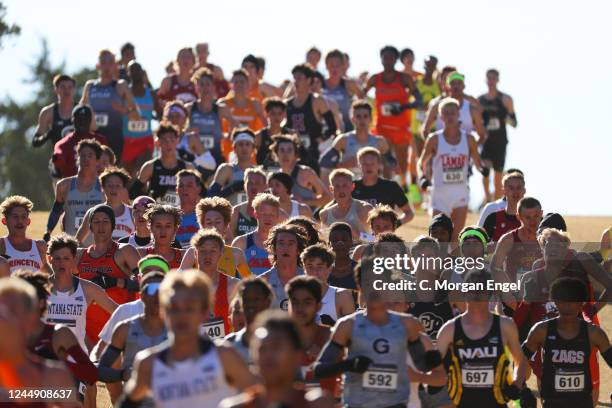 Athletes compete during the Division I Mens Cross Country Championship on November 19, 2022 in Stillwater, Oklahoma.