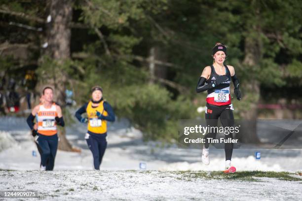Fiona Smith of St. Benedict runs during the Division III Mens and Womens Cross Country Championships held at Forest Akers on November 19, 2022 in...
