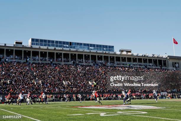 The Harvard Crimson and the Yale Bulldogs play for the 138th time, at Harvard Stadium on November 19, 2022 in Boston, Massachusetts.