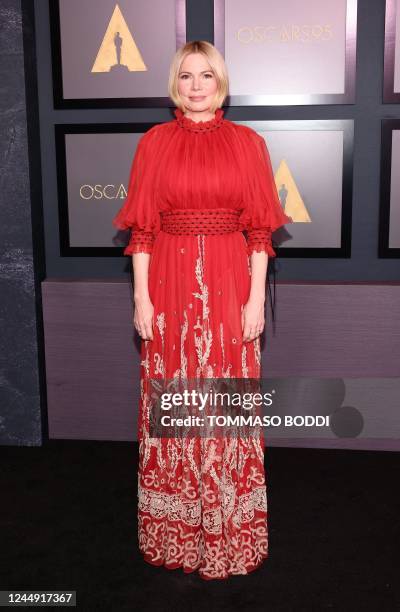 Actress Michelle Williams arrives for the Academy of Motion Picture Arts and Sciences' 13th Annual Governors Awards at the Fairmont Century Plaza in...