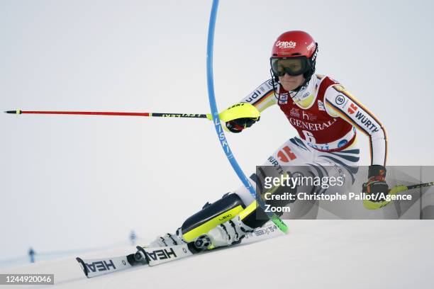 Lena Duerr of Team Germany in action during the Audi FIS Alpine Ski World Cup Women's Slalom on November 20, 2022 in Levi, Finland.