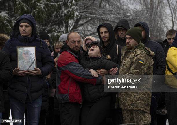 Tanya Kolesnik , daughter of the Ukrainian army soldier Vitali Kolesnik who lost his life in the conflict with Russian forces in Bahmut, Donetsk...