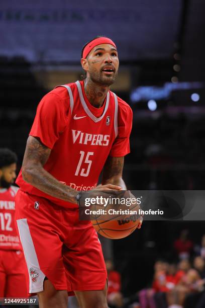 Willie Cauley Stein of the Rio Grande Valley Vipers at the foul line against the Memphis Hustle during an NBA G-League game on November 19, 2022 at...