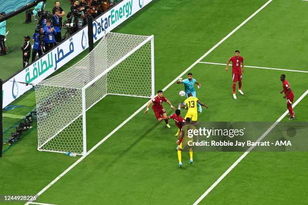 Enner Valencia of Ecuador scores a goal to make it 0-1 but its ruled out by VAR for offside during the FIFA World Cup Qatar 2022 Group A match...