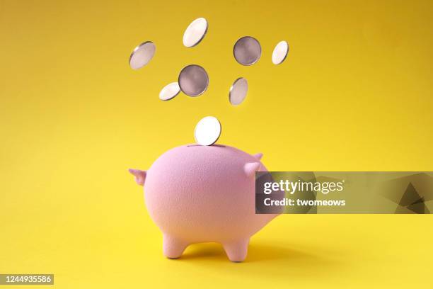 financial aspiration still life image. - 硬貨 ストックフォトと画像